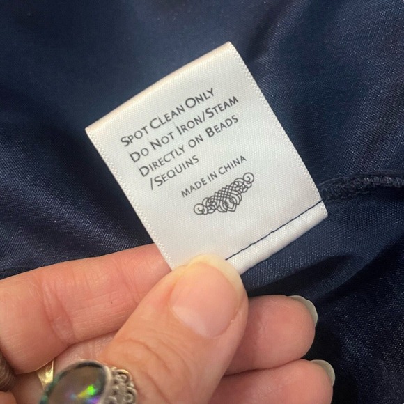 Sue Wong Embroidered Cocktail Dress Cap Sleeve Knee Length Formal - Picture 11 of 11